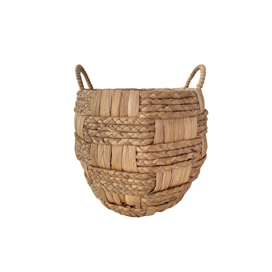 11.75" Braided Woven Water Hyacinth Basket with Handles by Ashland®